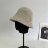 Wool Hat Autumn and Winter Knitted Bucket Hat Plain Face Small Bucket Hat Warm Wool Basin Hat