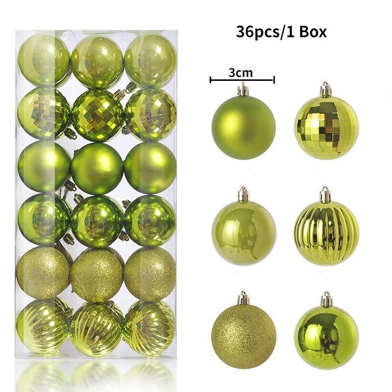 24/36pcs Christmas Ball Christmas Tree Decoration Ornaments for Home Decor Halloween New Year Navidad Pendant Ball Accessories