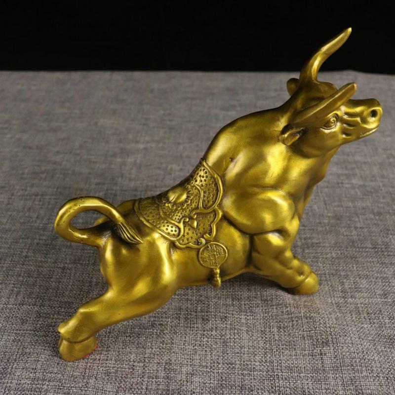 Brass Ornament Living Room Decoration Bullish Office Business Opening Gift Good Luck Bull Head Up