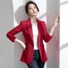 Terno feminino de camada única para primavera e outono, jaqueta casual de negócios, jaqueta plus size