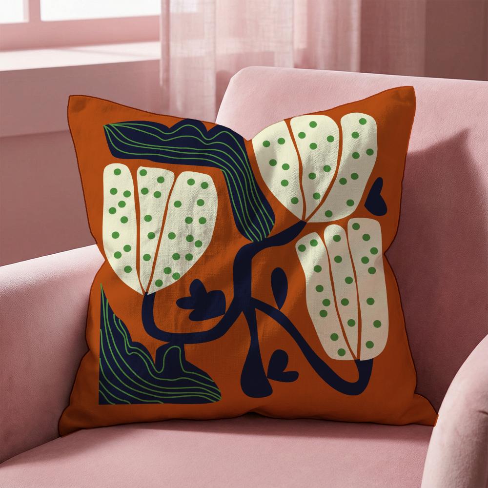 Plants and Flowers Cushion Cover Multi-Scene Pillow Cover for Home & Car - Reversible, Soft & Durable for Daily Use