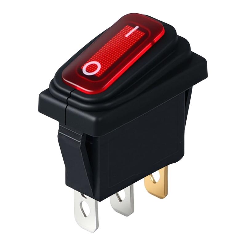 

Black Rectangular IP65 Waterproof Rocker Switches 16A With Builts In Indicators Light for Safe and Effective Operations червоний