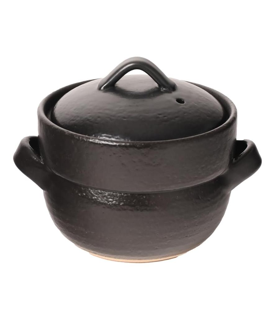 Enkiya Banko Ware Rice Cooker, Microwave and Direct Heat Safe, 2-Go (160ml) by Eishintoen.