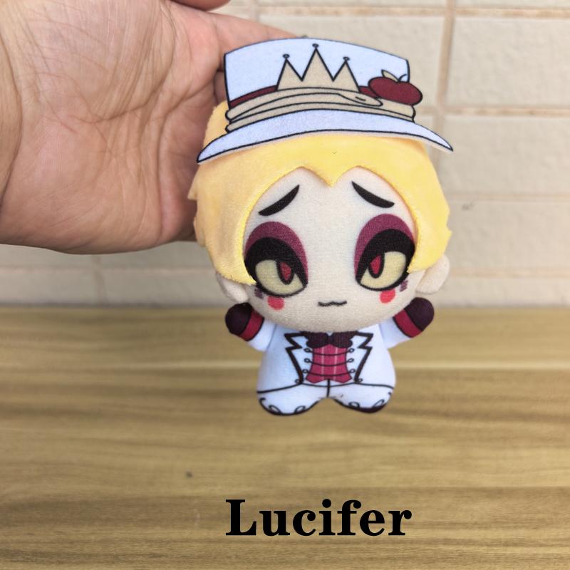 10cm Niedlicher Animations-Hotel-Hazbin-Charakter Lächeln 3V Vox / Alastor Und Lucifer Plüschtiere Tasche Anhänger Schlüsselanhänger Anime Plüschtier Puppe About 10cm