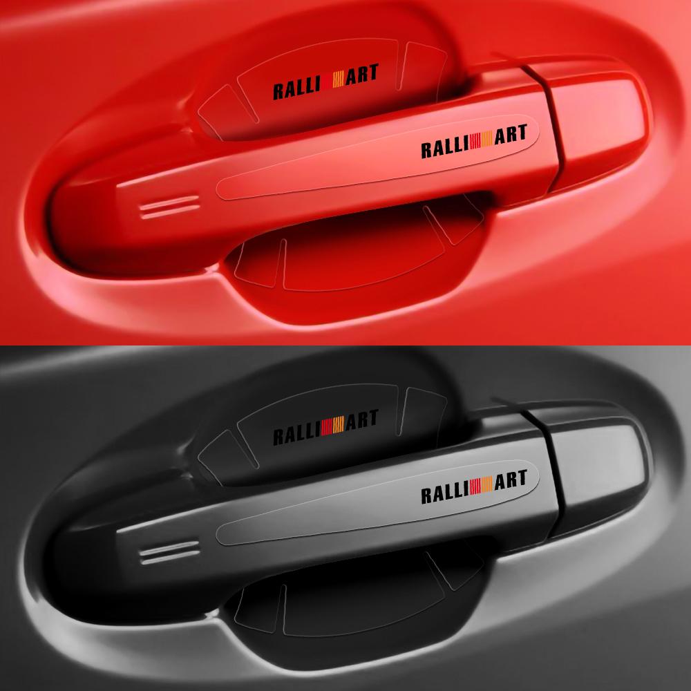 4/8PC Car Styling Door Handle Transparent Stickers Protector Film For Mitsubishi Outlander Lancer 10 9 ASX RALLIART Eclipse L200