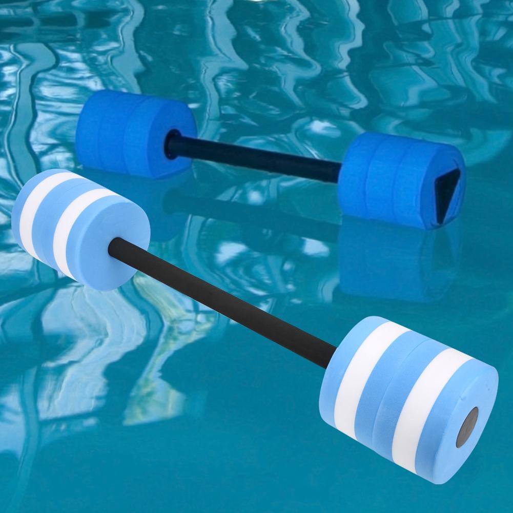 EVA Eco Friendly Water Swimming   Roundness Dumbbell Floating Toy Fitness Equipment(blue white )