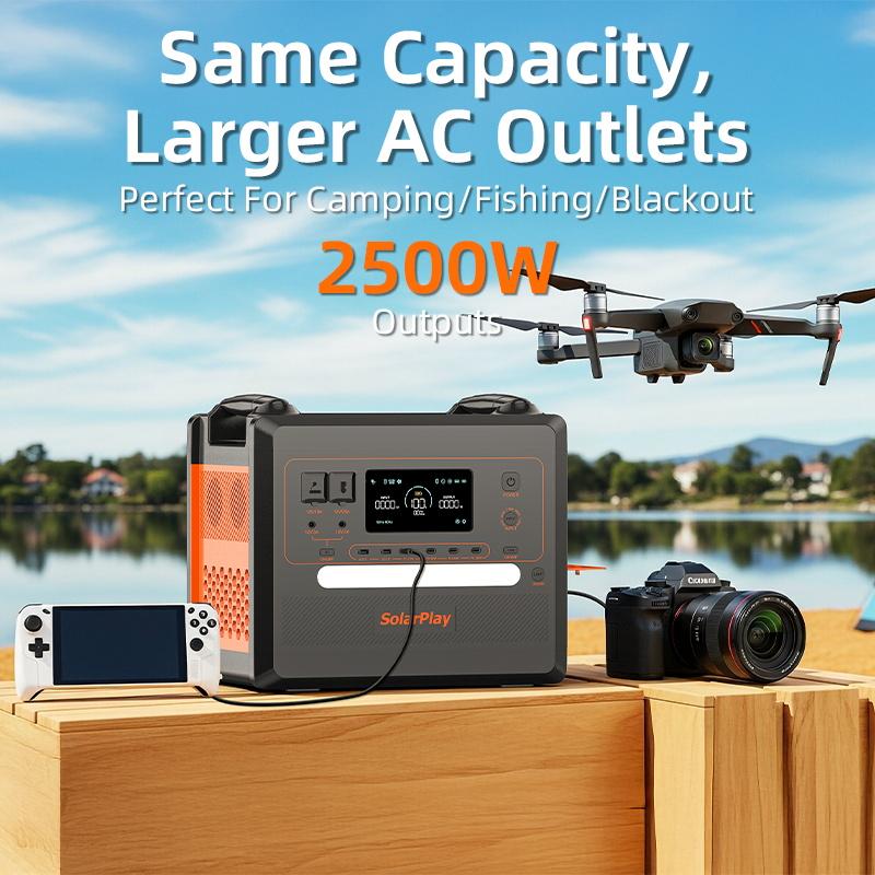 Solarplay 2306Wh LiFePO4 Generatore Solare 2500W Stazione di Alimentazione Portatile Stock Locale in Germania Spedizione Veloce Batteria di Emergenza