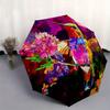 1pc Hummingbird In a Vibrant Garden Automatic Opening and Closing Umbrella, Lightweight 3-Fold, With Cute Cartoon Characters, Suitable for Home,
