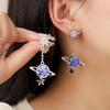 Dripping Oil Personalized Cartoon Earrings, Cosmic Niche Design Blue Star High-End Earrings