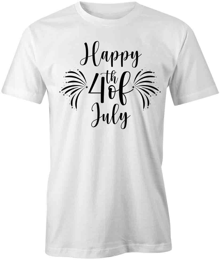 HAPPY 4TH OF JULY TShirt Tee Short-Sleeved Cotton INDEPENDENCE USA S1WSA277 XL