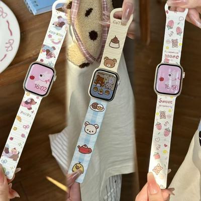 Compatible Cartoon Silicone Magnetic Band for Apple Watch S10, SE, Ultra, 9876 Gen