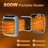 Portable Heater, 800W Ceramic Plug-in Heater, Electric Fan Heater with Remote Control, 12-hour Timer, LED Display, 2 Heat Settings