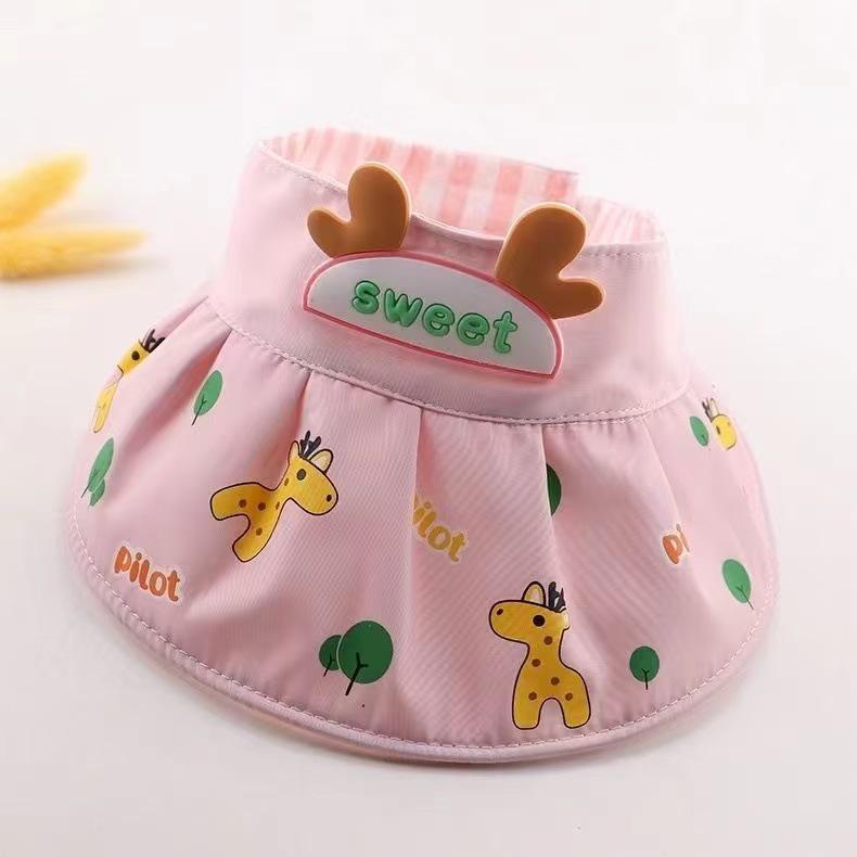 Children's UV Protection Sun Hat with Large Brim - Breathable, Lightweight, Baby Giraffe Design for Boys & Girls