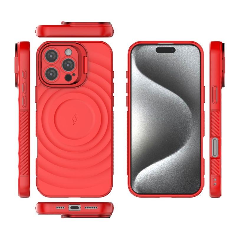 Applicable To IP16promax Corrugated Magnetic 14 Phone Cases, Apple 15 Corrugated Anti-drop 13 Lens Mount Protection Cases