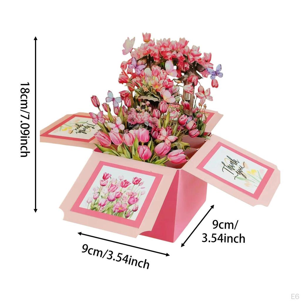 3D Bouquet Greeting Card, Mother's Day Birthday Gift for Mother, Grandma,