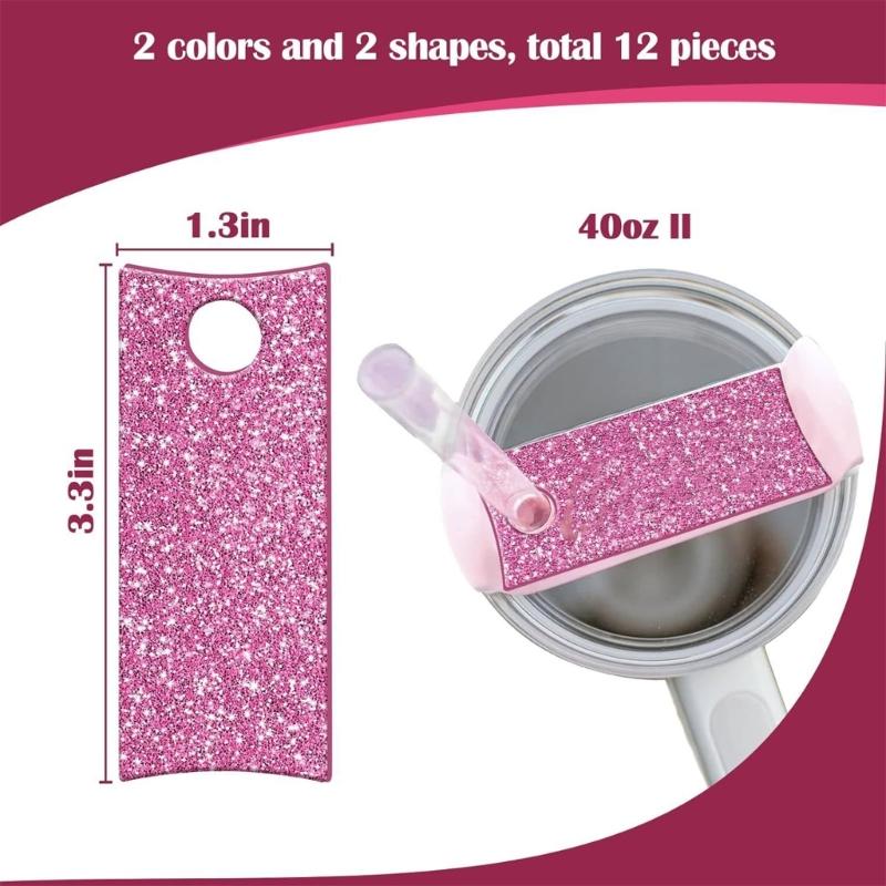 12pcs Acrylic Cup Nameplates Handmade Lid Label for 30/40oz Cups Glitterings Acrylic Name Plate Cards Unique Gift
