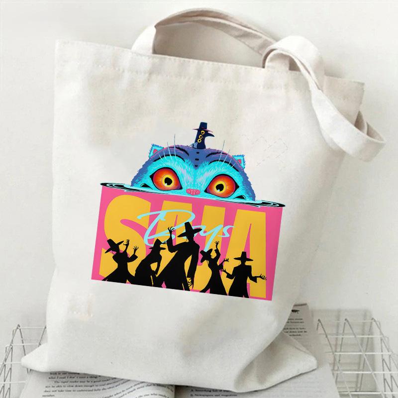 Spot KPOP Demon Hunter Group Printed Canvas Bag Student Daily Trend Handbag Shopping Bag