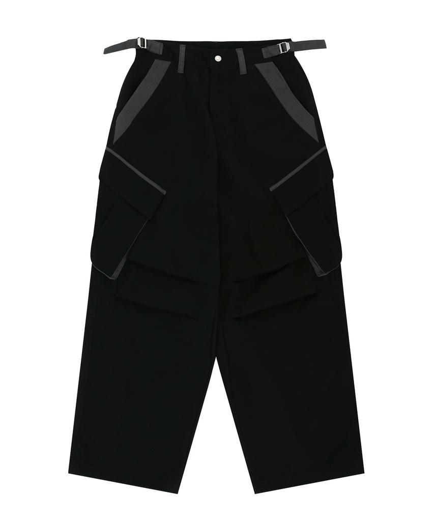 EASY NO EASY Peach Cotton Cargo Pants - Black