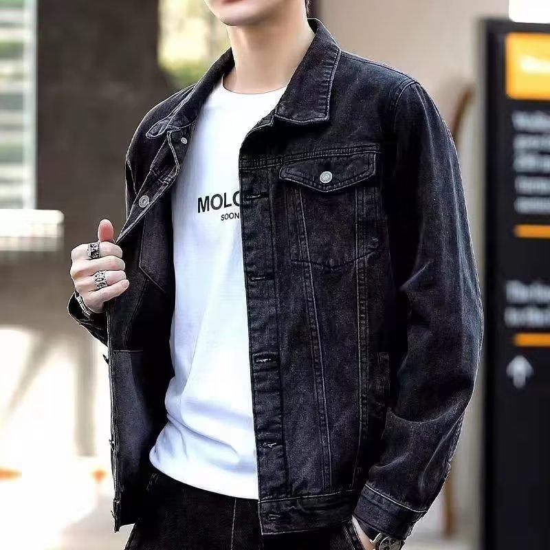 Men Blue Classic Denim Jackets Solid Jean Coats Male Cotton Denim Coats Spring Autumn Outwear Casual Cowboy Jackets