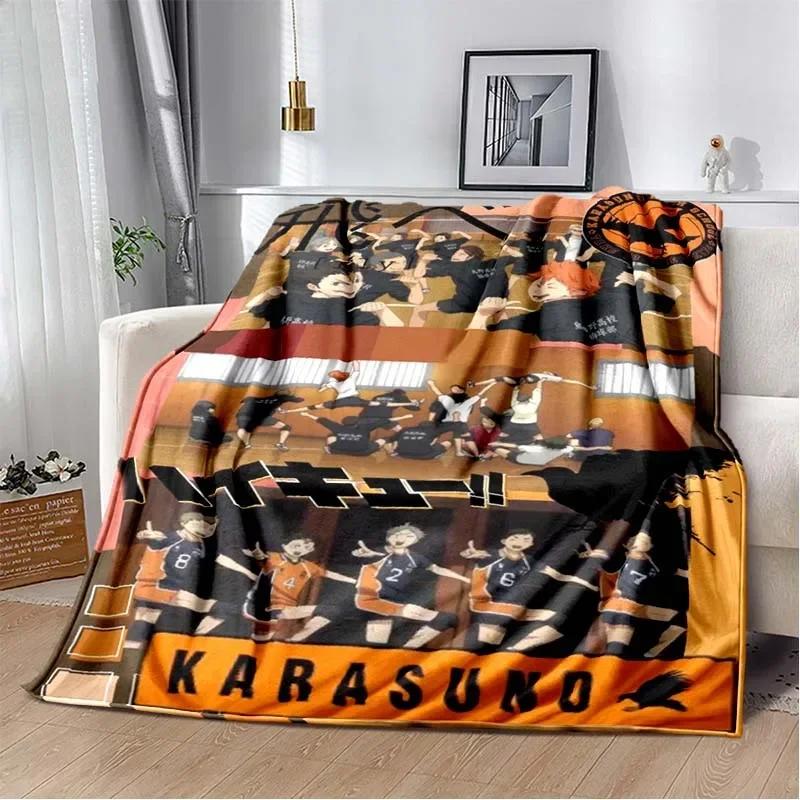 Anime Haikyuu Cartoon Volleyball Blanket Flannel Soft Throw Blanket for Home Bedroom Bed Sofa Picnic Travel Office Throw Blanket