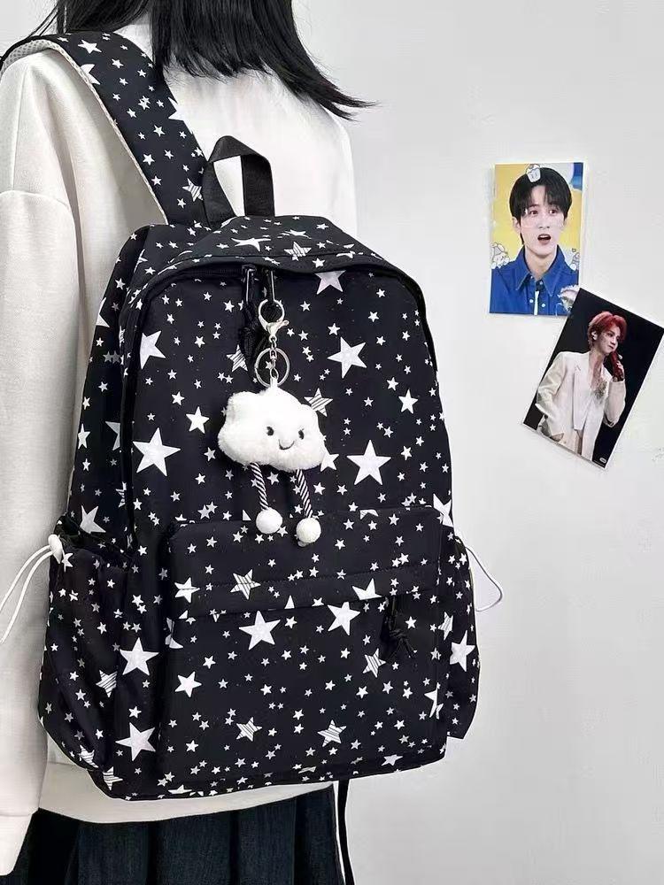 Schoolbag schoolbag junior high school girl girl heart atmosphere star print ins niche large capacity backpack high school backpack