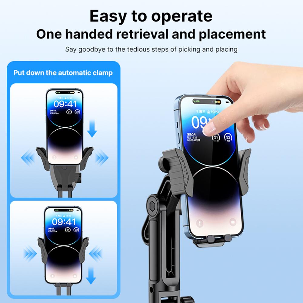 Car Cup Holder Phone Mount with 360-Degree Rotation Navigation Mount with Triangular Gravity Support Reserved Charging Port
