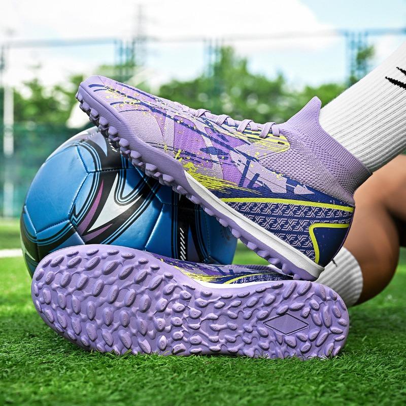 New High-top Football Shoes Adult Men's and Women's Artificial Grass Non-slip Long Nails Broken Nails Training Football Shoes