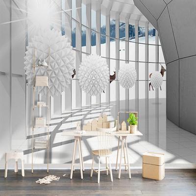 Papel de parede 3D Moderno Esférico Corredor Espaço Arquitetônico Paisagem Murais de Parede Sala de estar TV Sofá
