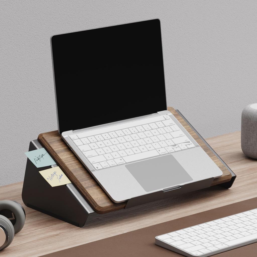 FENGE Laptop PC Tablet Fits up to Aluminum and Wood Ergonomic G03A1064D Stand, Stand, Stand, 17-inch Laptops, Construction, 30° Angle, Non-Slip,