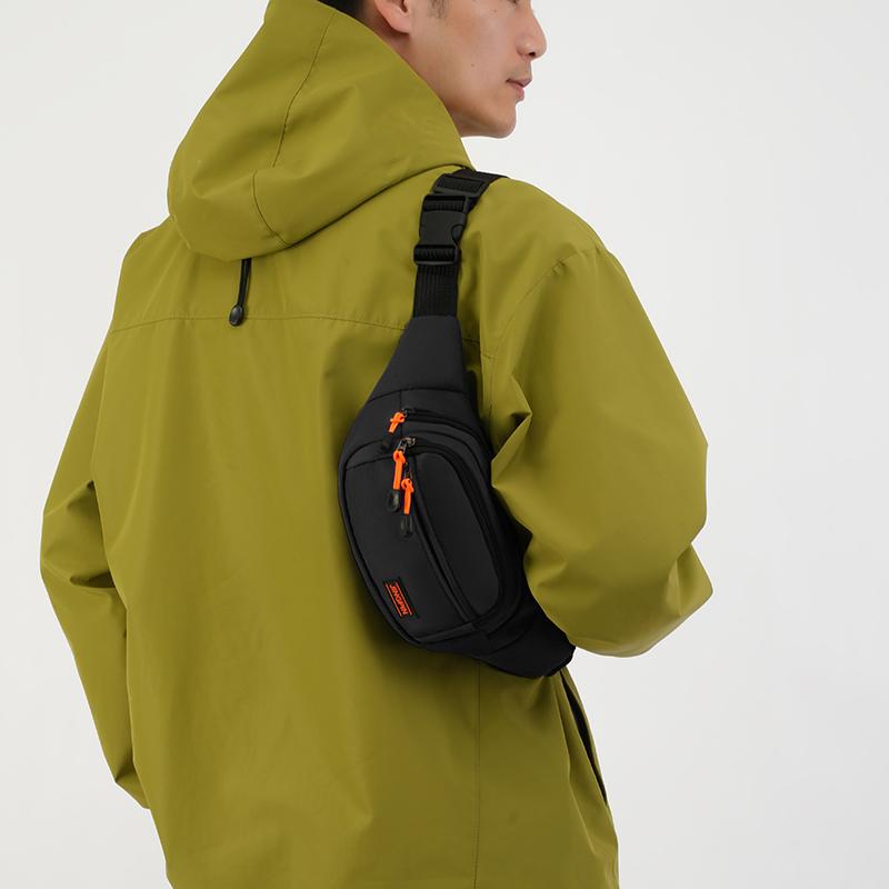 Nylon Men Chest Bag Large Capacity Adjustable Strap Outdoor Waist Bag Japanese Style Multi Functional Sports Walking Bag Riding