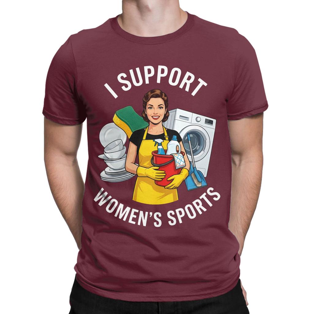 Unisexs TShirt I Support Unisexs Sports Vintage Pure Cotton Tees Short Sleeve Funny Cleaning Lady T Shirts O Neck Clothes Summer
