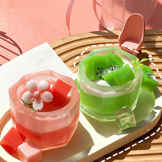 Simulated Milkshake Cup Squeeze Toy Slow Rebound Focus Aid Relaxation Blueberry Mango Banana Peach Fruit Milkshake Stress Relief Toy