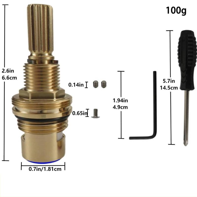 Ceramic Tap Valves Drips Resistant Faucet Valves Replacement Hot And Cold Water Spool Metal Ceramic Stem Disc Cartridges