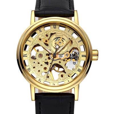 Top Brand New Automatic Mechanical Men's Watch Fashion Business Casual Automatic Mechanical Watch Hollow Through the Bottom Watch