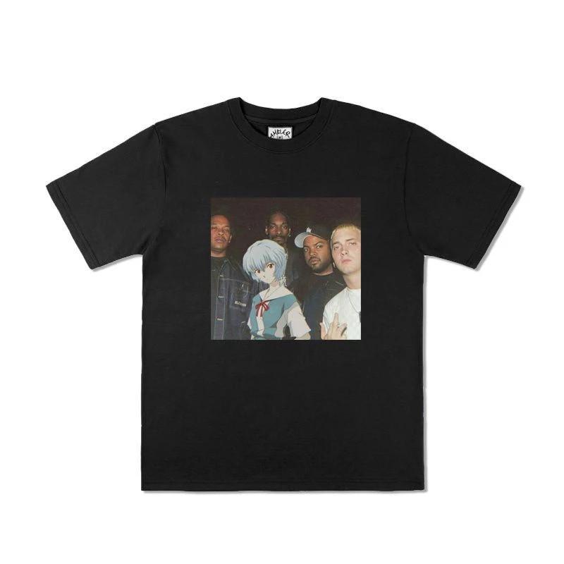 Evangelion Rei Ayanami & Eminem Vintage T-Shirt Unisex S-5XL S разноцветный