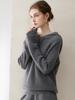 Women's Loose Hooded Cashmere Sweater - 2026 Autumn/Winter Ribbed Raglan Sleeve Knit Pullover
