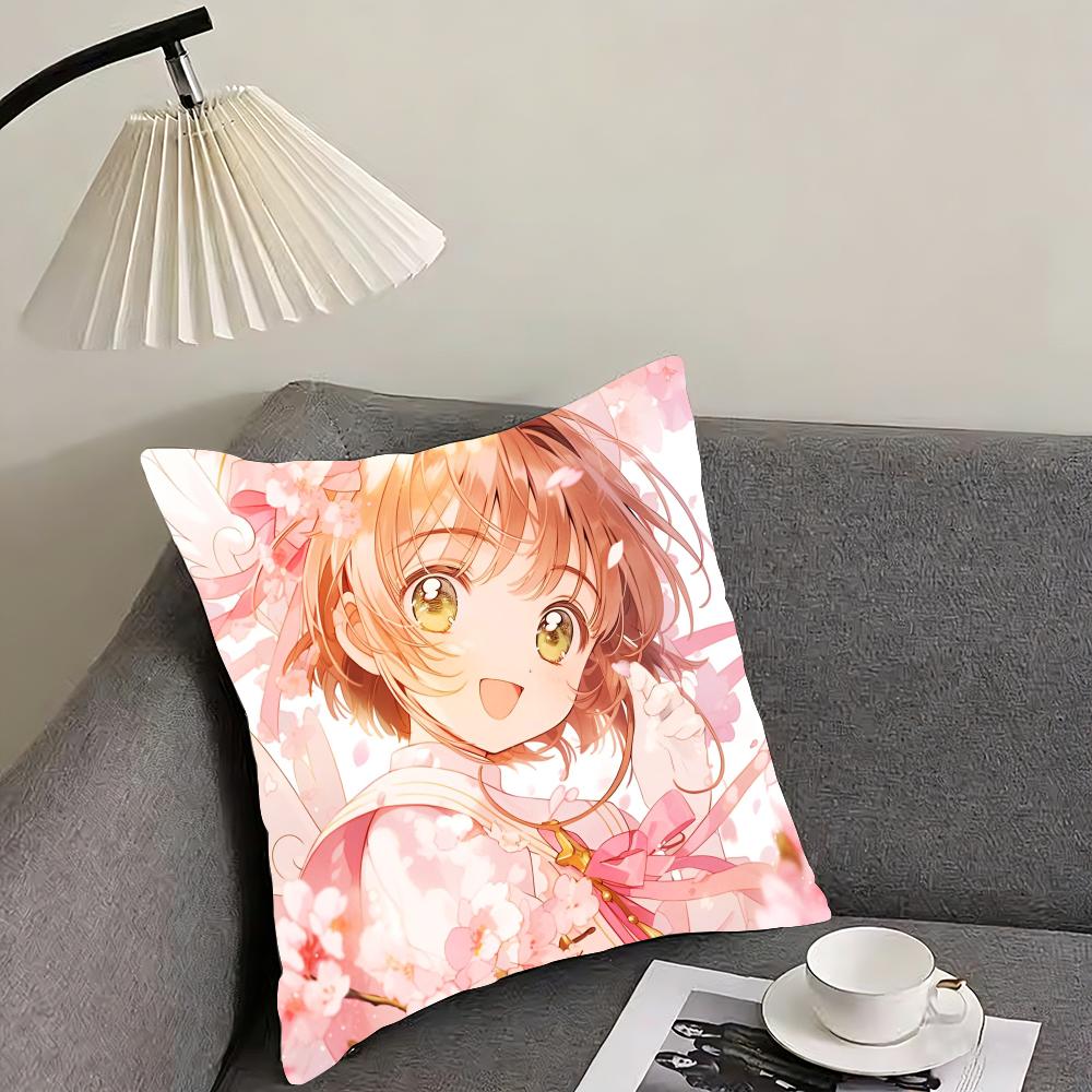 Card Captor Cushion Cover Reversible Plush Pillow Cover – For Car, Sofa, Bedroom, Perfect As a Gift.