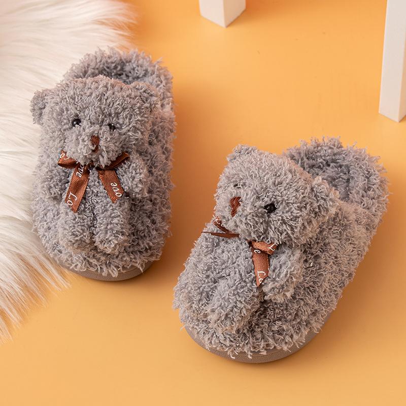 Kids Autumn Winter Indoor Non-slip Warm Cotton Slippers