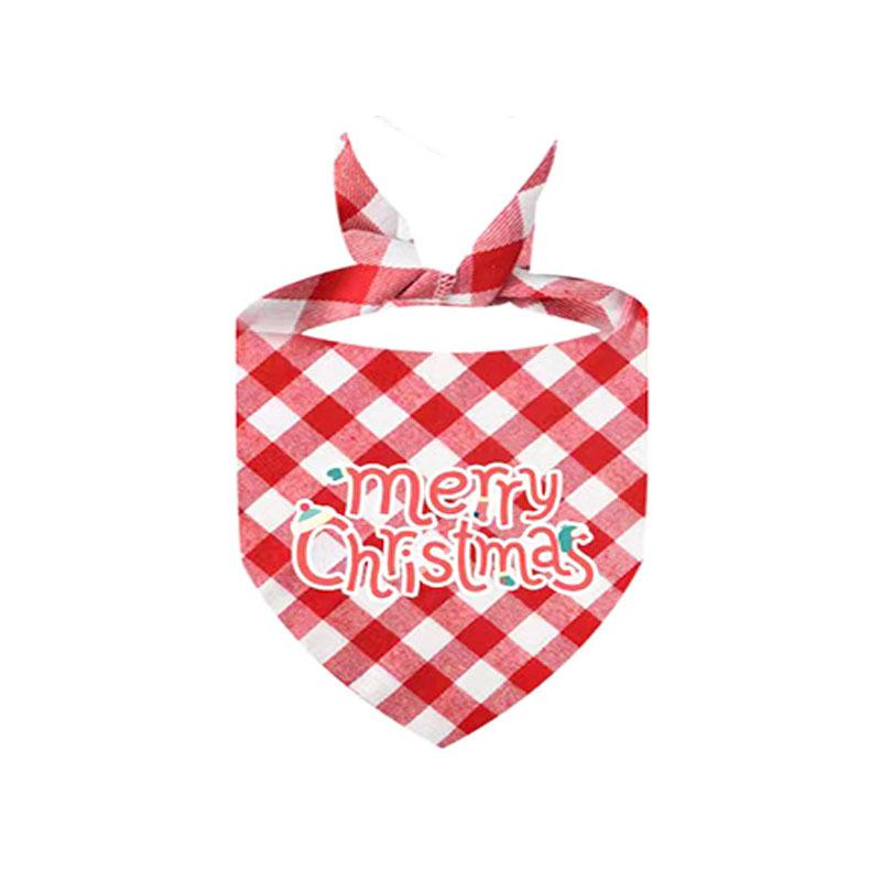 New Christmas Pet Triangle Towel European and American Polyester Dog Scarf Saliva Towel Cat Scarf Bib Supplies