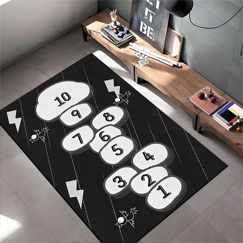 Colorful Hopscotch Rug Design for Kids Suitable for use as an anti-slip game mat for living room and bedroom sofas
