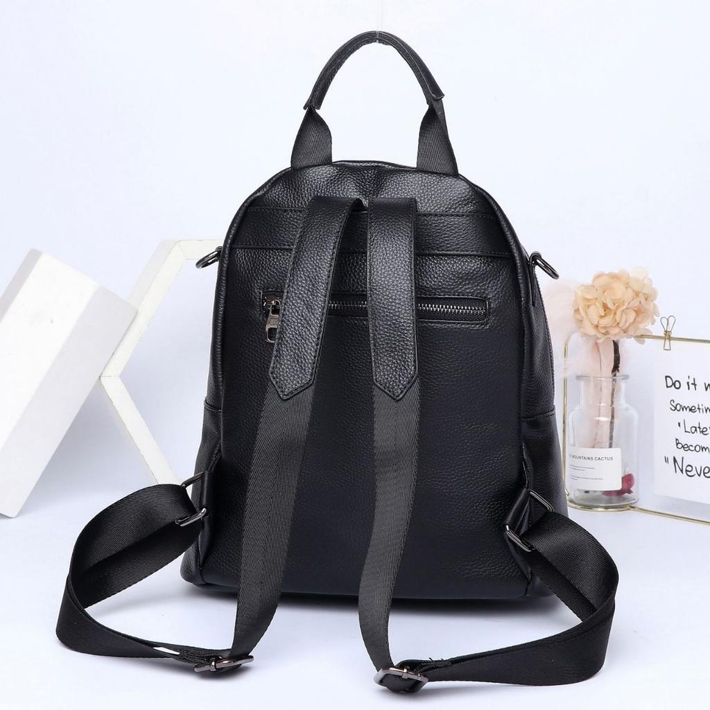 Cowhide Backpack, Women's Fashion Travel Schoolbag, Large-capacity Fashion Simple Bag