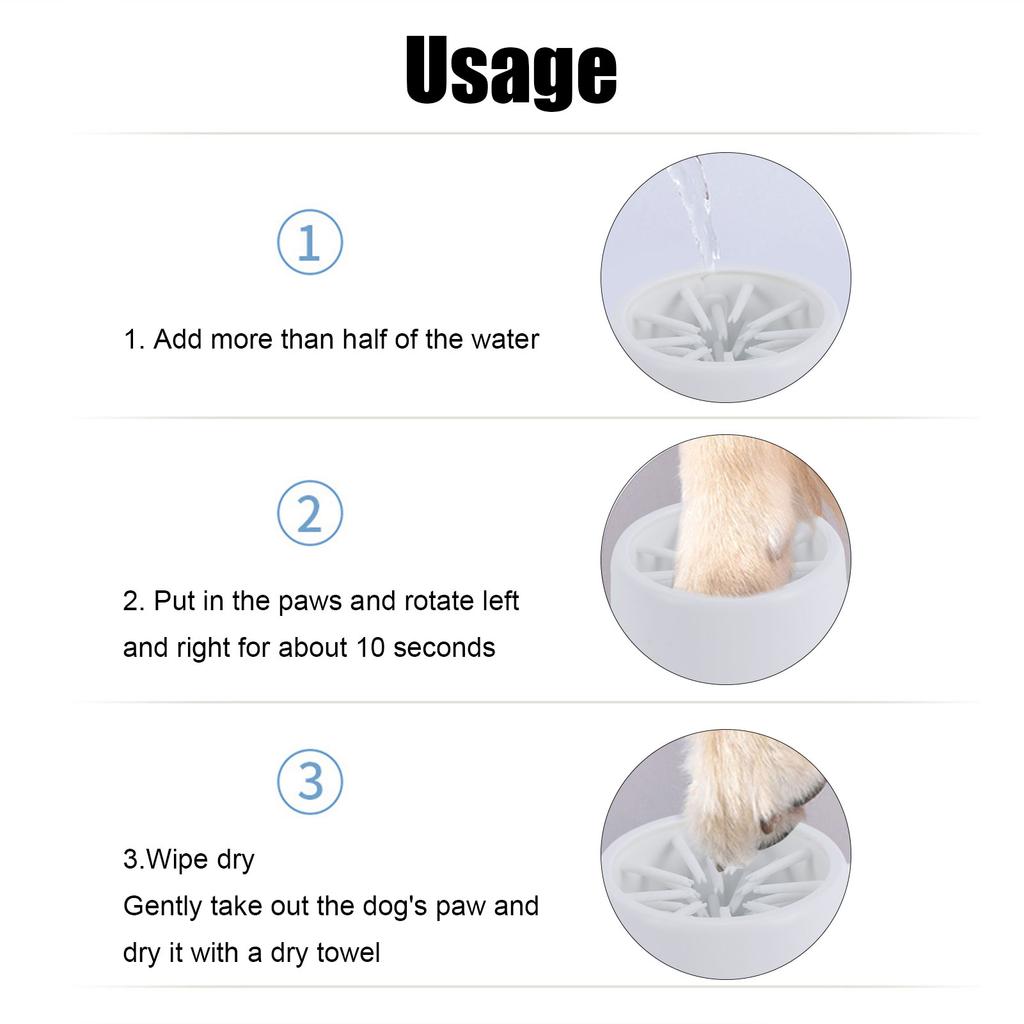 Dog Paw Cleaner Cup Soft Silicone Foot Cleaning Brush Portable Pet Dogs Towel Foot Washer Foot Cleaning Bucket Dog Foot Washer