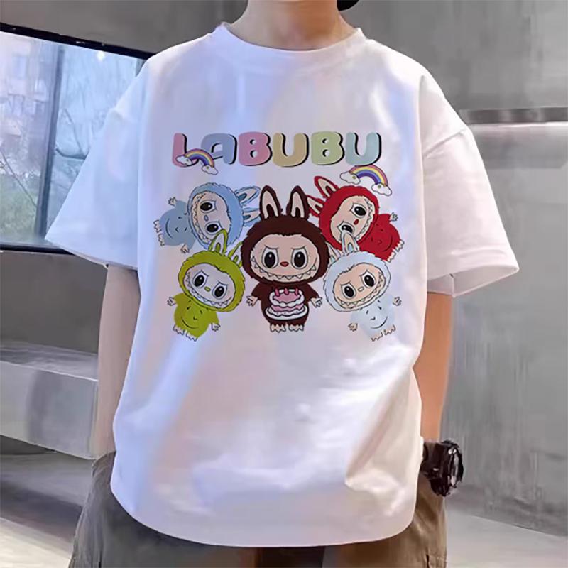 

Горячие Новые 3D Принт Детские Футболки Labubu Каваий Футболка для Мальчиков и Девочек Милая с Коротким Рукавом Детская Одежда 120