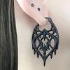 Gothic Chandelier Hoops Earrings for Women Metal Hollow Pendant Carved Court Earrings Goth Jewelry Gift