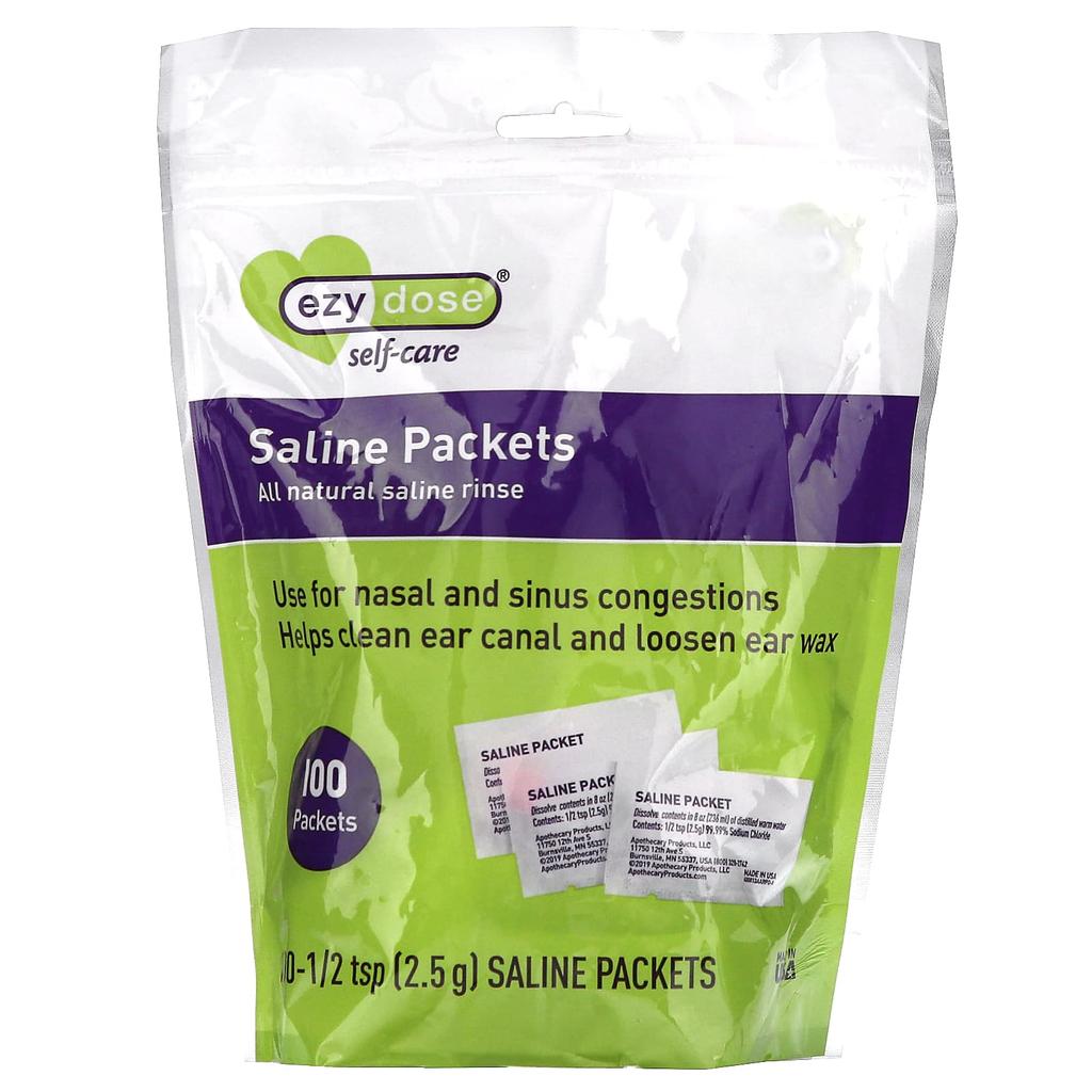 Self-care, saline pack, 100 packs