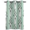 Green Leaves And Stripes Window Curtains For Living Room Kitchen Modern Curtains Home Decor Blinds Drapes