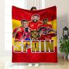 Spain Football Team Designed Flannel blanket for bedroom, living room, sofa, and nap