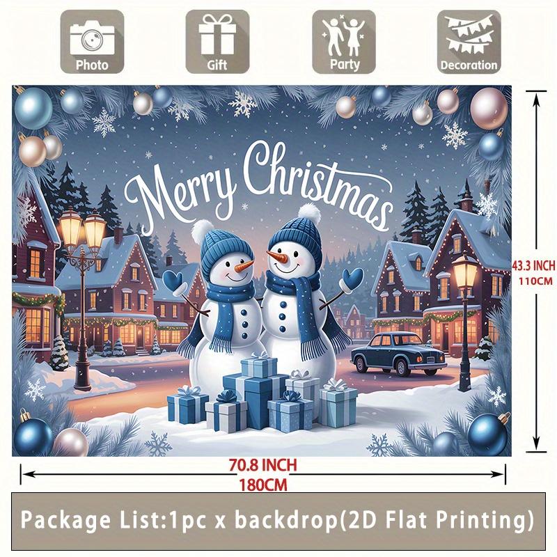 Party Backdrop Flat Snowman Tree Winter Holiday Serves Photos Event Backdrop Decoration Party Decor