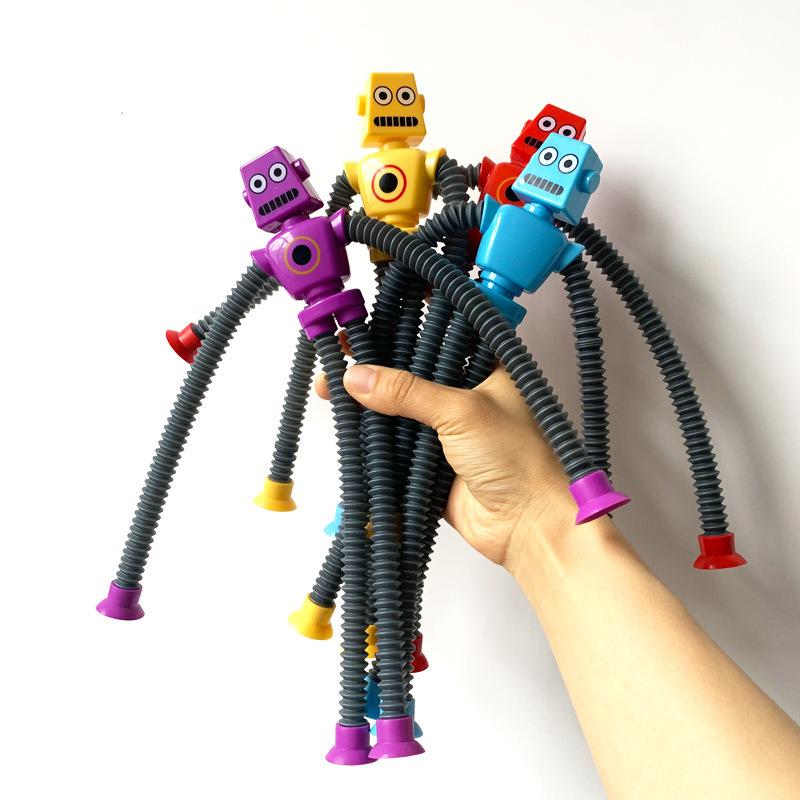 Luminous Transforming Giraffe Robot with Telescopic Tube and Suction Cup – Educational Parent-Child Decompression Toy