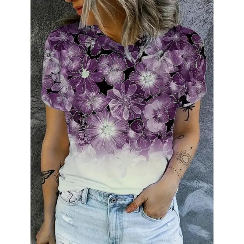 Summer Casual Versatile High-quality Fashion Short Sleeved Round Neck Loose T-shirt